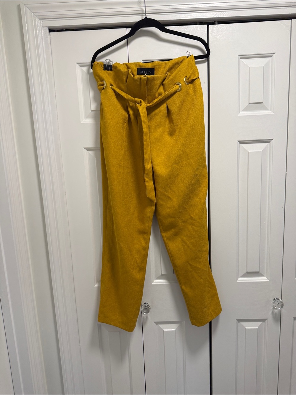 Mustard Yellow Paperbag Waist Chinos